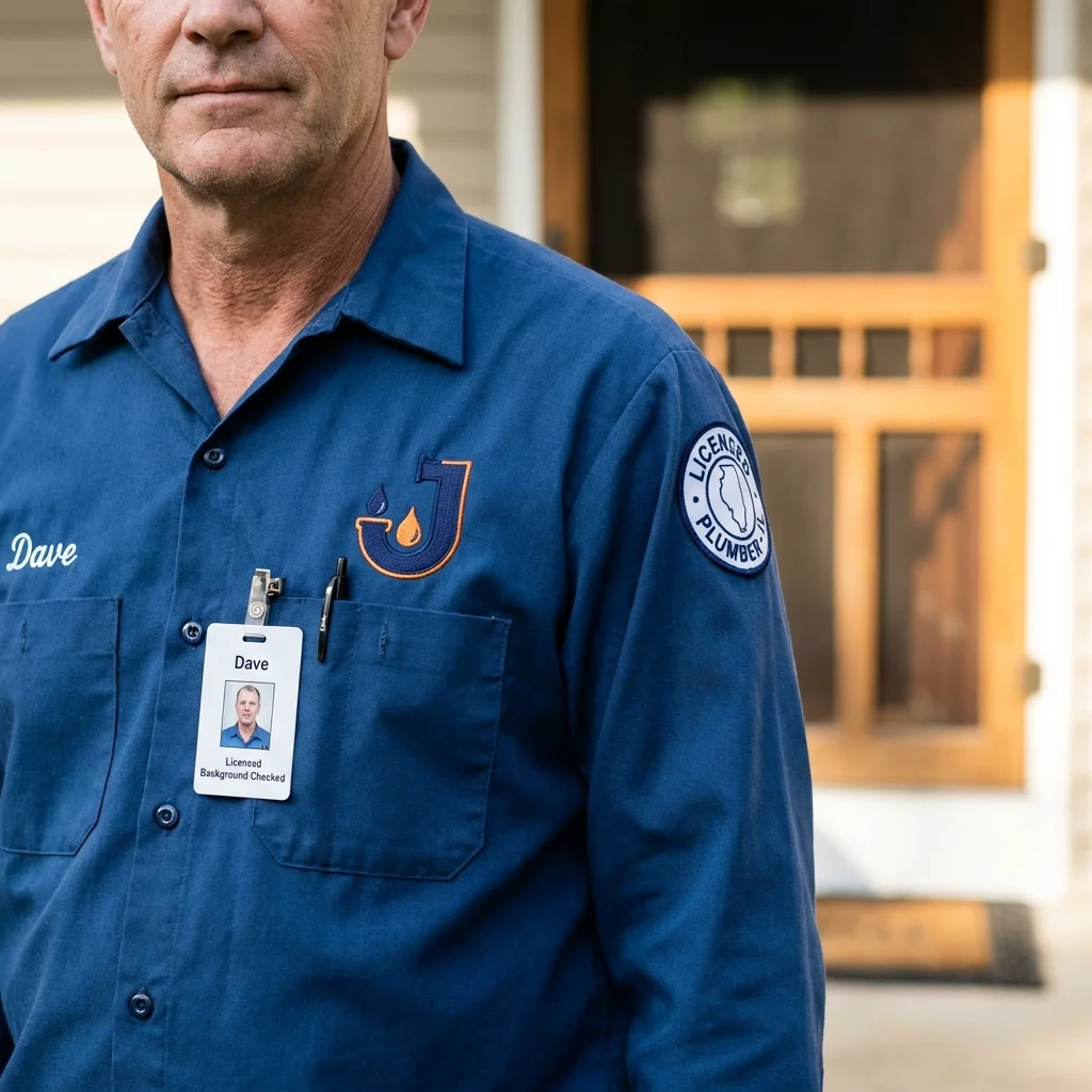 Licensed plumber showing ID badge in Susquehanna, PA
